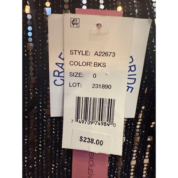 Aqua Women's Mini Dress Black Silver Size 0 Party - Picture 11 of 13